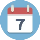 Icon flacher Kreiskalender