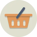 Icon flacher Kreiskorb Einkaufswagen