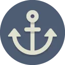 icon flachen Kreis Anker
