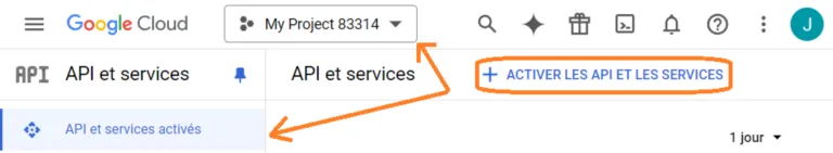 Activer les API et services Google