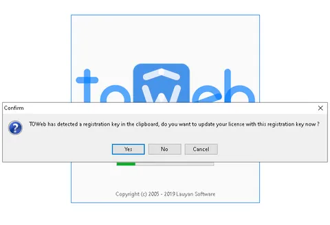 TOWeb V8 _______ TOWeb 8 install key step 3