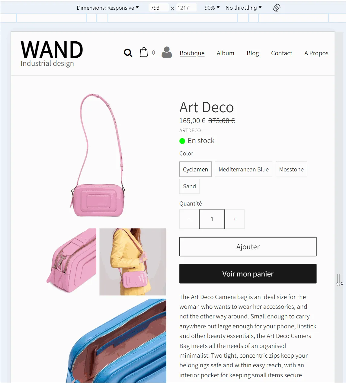 affichage "responsive" des produits en grille